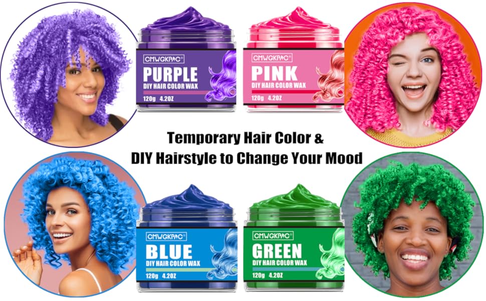 Temporary hair color wax