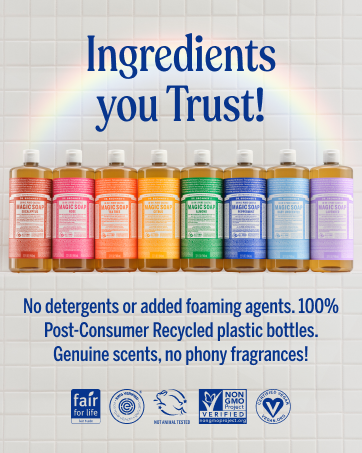 Ingredients you Trust, no detergents, foaming agents. 100% post consumed bottles.