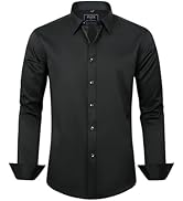 J.VER Boy's Long Sleeve Dress Shirts Solid Stretch Wrinkle-Free Shirt Kids Casual Button Down Shirts