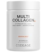 Codeage Multi Collagen Protein Capsules, Type I, II, III, V, X, Grass Fed & Hydrolyzed Collagen P...