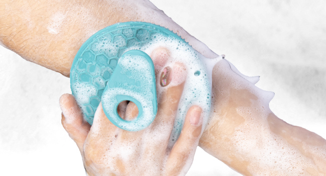 silicone loofah silicone body scrubber exfoliating bath brush back brushing sud scrub