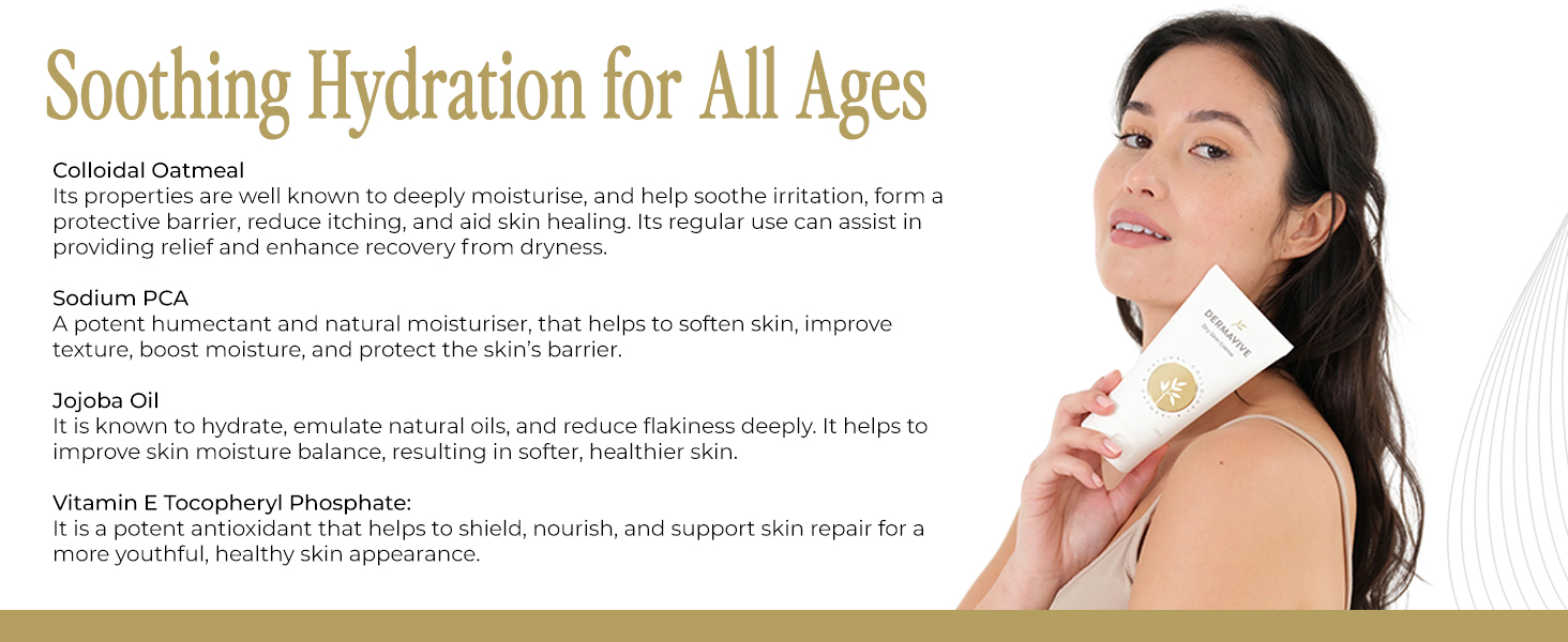 Cream with colloidal oatmeal for dry skin