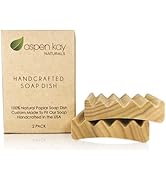 2 Pack Soap Dish, Draining Dish for Our Shampoo Bars & Conditioner Bars, 100% Natural Poplar Wood...