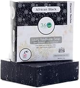 360Feel African Black Soap - Handcrafted Castile Soap Bar with Soothing Scent - Handmade with Ess...