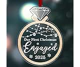 Fastpeace Engaged Ornament 2025 – Engagement Ring Acrylic Christmas Ornament, Elegant Keepsake Gift for Engaged Couples, Holiday Tree Decoration, Romantic Engagement Celebration Decor