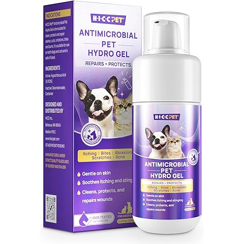 HICC PET Dog Wound Care Hydro Gel, Heals Wounds, Hot Spot Treatment for Dogs, Soothes Inflammation, Prevents Infection, Treats Bites, Scratches & Skin Ulcers, Cat Wound Care Solution, 3.4 Ounces