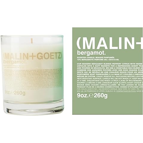 MALIN+GOETZ 9oz Scented Candle | Hand-Poured Soy Wax with Unique Fragrance Blends | Clean-Burning, Vegan & Cruelty-Free | Bergamot, Sage, Otto, Tomato, Strawberry, Cannabis, Dark Rum & Leather
