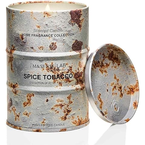 M&SENSE Spice Tobacco Scented Candles Natural Non Toxic, Aromatherapy Candle for Stress Relief Meditation Relaxing, Housewarming Gifts for Women Men, 11.3oz 70 Hour Long Burning