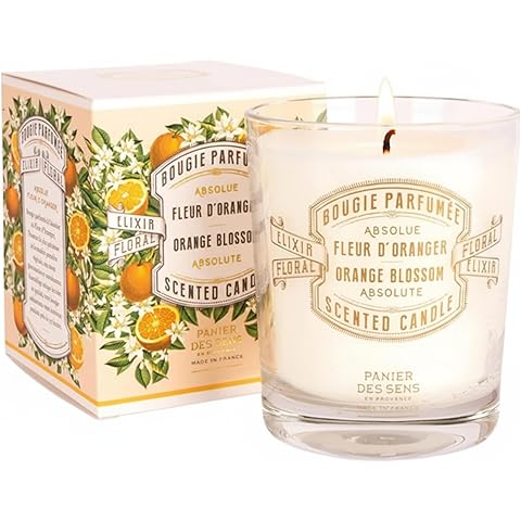 Panier des Sens – Orange Blossom Candle - Long Lasting Scented Candles for Home – Gift – 100% Natural Cotton Wick – Decorative Candles Home Gifts - 6.3oz