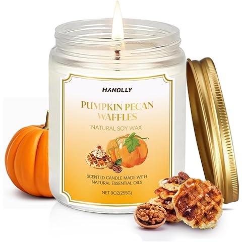 Halloween Fall Scented Candles, 9 oz Scented Candles for Home Soy Candle Wax, Lasti...