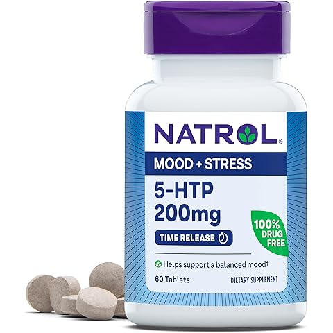 Natrol 5-HTP 200mg, Dietary Supplement Helps Support a Balanced Mood, 60 Time Release Tablets, 60 Day Supply