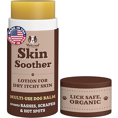 Natural Dog Company Skin Soother Balm for Dogs – 2oz Stick, All Natural Hot Spot & Rash Relief – Organic Itchy Skin Soothing Moisturizer for Dry, Red, Crusty Skin – Lick-Safe Dog Balm, Made in USA