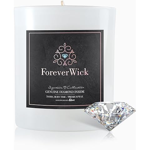 ForeverWick Surprise Candle with Diamond Inside | Foreverwick Candles | Scented Soy Candles Gifts for Women Anniversary Candle Wax | Romance Candles All-Natural Organic Soy Candle 14oz | 70h
