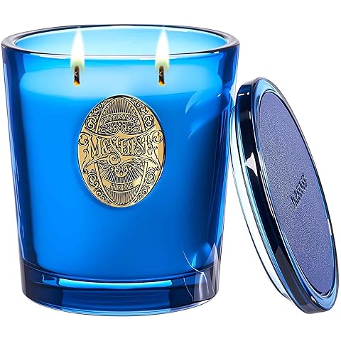 M&SENSE Large Two-Wick Summer Soy Candle | Ocean Dream & Blule | 19.8 oz, 120H Burn Time | Luxury Scented Candle for Relaxation, Gifting, Home Décor | Ideal for Bedroom, Office, Party Ambiance