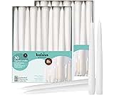 BOLSIUS 60 Count Household White Taper Candles - 10 Inches - Premium European Quality - 8 Hours Burn Time - Unscented Dripless and Smokeless Home Decor, Restaurant, Wedding, and Party Candlesticks