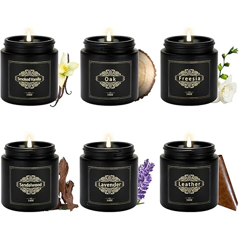 Scented Candles Gift Sets for Men, 6 Pack Soy Candles for Home Scented, Dad Gifts f...