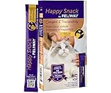 Feliway Happy Snack, Delicious, Lickable, Squeezable Purée Cat Treats for a Daily Calming Routine, Made with Real Chicken, 12 Pack (0.5oz Tubes)