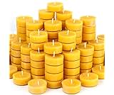 48 Packs Beeswax Tealight Candles, 100% Pure Beeswax Candles | 4-Hour Extended Burn Time | Natural Beeswax Tea Candle in Clear Cup, Perfect for Home Decor,Air Purification,Fragrance