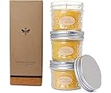 DEYBBY 3 Pack Beeswax Jar Candles Set - Beeswax Candles Gift,18 Hrs Burn - Handpour Bees Wax Candle for Dinner Home Party Spa