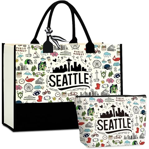 Seattle Italy Chicago New York Las Vegas Paris Gifts for Women Canvas Tote Bag Moth...