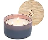 Calyan Wax Co. 3 Wick Candle, Resilience Series, Charcoal + Sandalwood Scented Candle, 30+ Hour Burn Time, 3 Wick Soy Candles, Non Toxic & Vegan Soy Wax, Glass Scented Candles, 8oz
