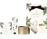 Thymes Frasier Fir Hand Cream, Travel Tin Candle Jar and Bar Soap Gift Set - Scented with Notes of Siberian Fir, Cedarwood, and Sandalwood - Luxury Home Fragrance Set - Hostess Gift for the Holidays
