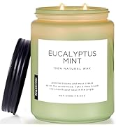 M&SENSE Eucalyptus & Mint Candles for Home Scented, 19.4oz 110 Hours Burn Soy Aromatherapy Candle...