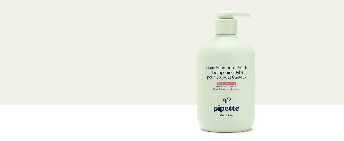 Pipette New Formula Baby Shampoo + Wash, 100% Plant-Derived Squalane and Free Synthetic Fragrances