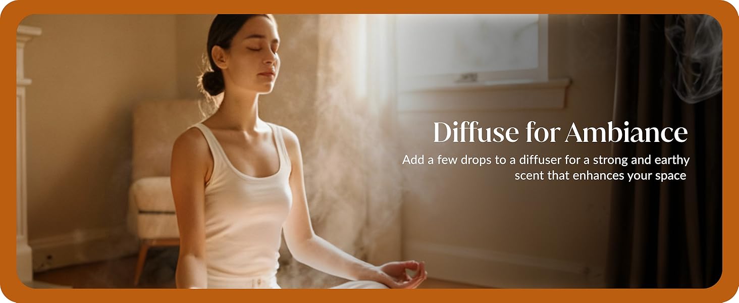 Turmeric essential oil is being used with diffuser for aromatic ambiance for aromatherapy