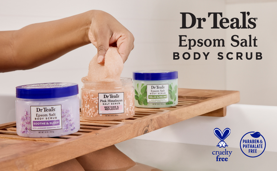 Model using salt scrub at bath time 