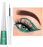 Yeuxtty Green Glitter Eyeliner Liquid Long Lasting Glitter Liquid Eye Liners Quick Drying Sparkly...