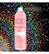 Boko Body Glitter Spray, 200ML Holographic Silver Glitter Spray for Body Hair Clothes, Long-Lasti...