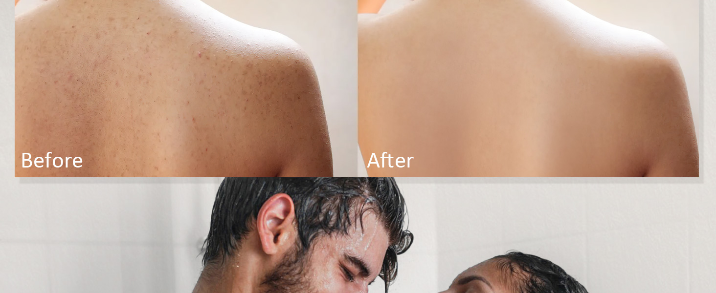 Body scrub before & after