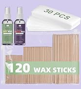 BLITZWAX Wooden Waxing Sticks Kit for Hard Wax Hair Removal 120 Wax Applicator Sticks (40 Large