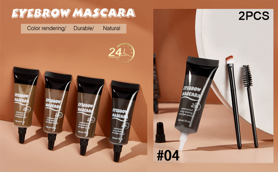 BINGBRUSH Tinted Thickening Eyebrow Mascara with Two Eyebrow Brushes