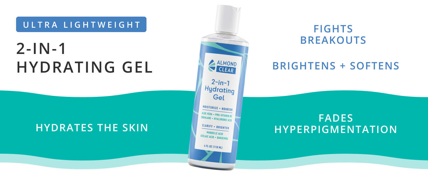 Almond Clear 2-in-1 Hydrating Gel -  Fungal acne treatment, folliculitis treatment, treat body acne