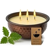 Dough Bowl Candle Co. Citronella Candle - Insect Repellent in Fire Pit Design, 3 Wick Patio Acces...