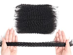 Measuring the length of afro kinky bulk human hair