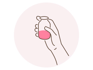 Vector of 1/3 ounce bottle filled with nutmeg essential oil