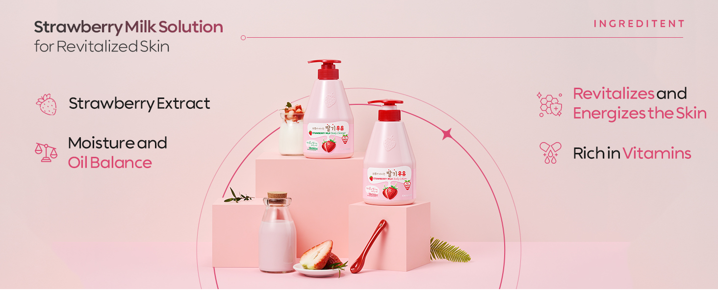 strawberry milk cleansing foam face wash oily skin moisturizing korean beauty WELCOS KWAILNARA