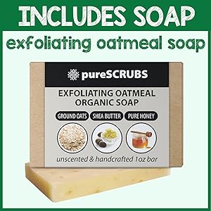 pureSCRUBS Peppermint Brown Sugar Scrub Includes Oatmeal Exfoliating Soap