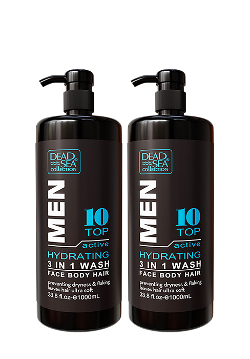 Dead Sea Collection Men’s Body Wash - Pack of 2 (67.6 Fl. Oz) - TOP10 - 3 in 1 Body Wash for Men