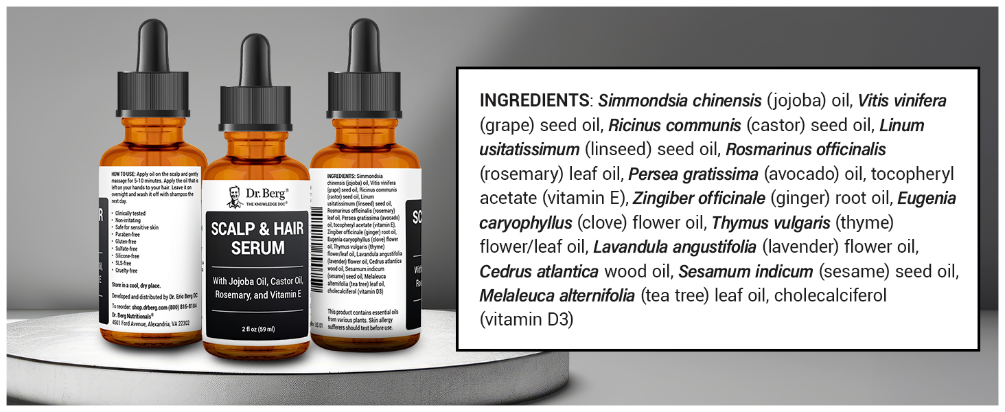 Dr. Berg Scalp & Hair Serum Premium A+ Content hair essential oil scalp serum hair care product