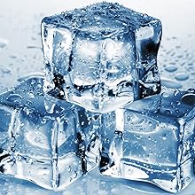 close up of a stack of three ice cubes