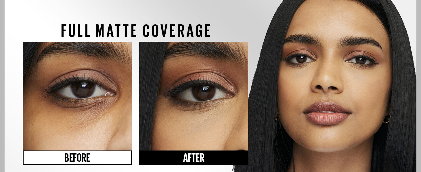 full matte coverage before and after