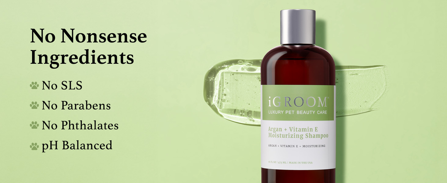 Dog Shampoo with No Nonsense Ingredients. No Toxins. No SLS. No Parabens. No Phthlates. pH Balanced