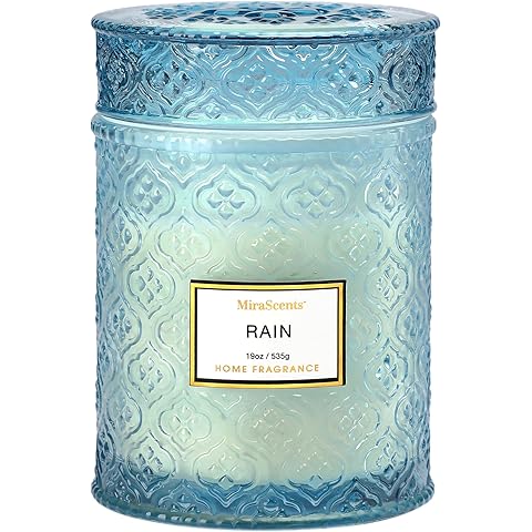Rain Summer Scented Candles, 19oz Aromatherapy Candles Gifts for Women, Blue Luxury...