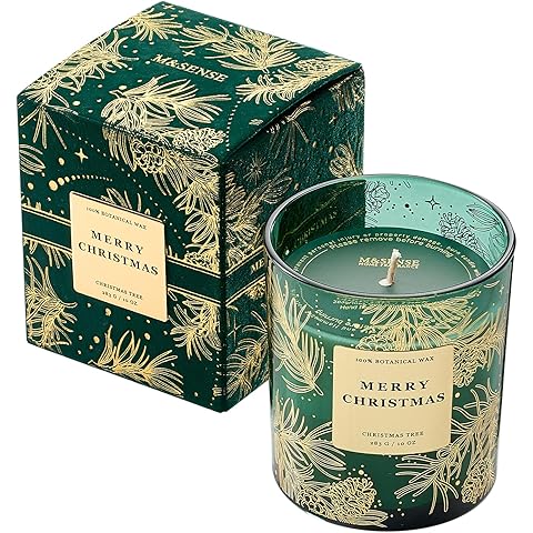 M&SENSE Holiday Scented Candle Gift for Women and Men - Christmas Tree, 10 oz Soy Wax, Birthday, Holiday, Christmas,New Year Gift