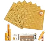 Beeswax DIY Candle Making Kit - Natural Candle Rolling Kit for Beginners with 7 Beeswax Sheets & Multiple Decorations to Make Candles