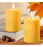 Natural Beeswax Pillar Candle, 110 Hours Long Burning Emergency Candle Unscented Pure Beeswax Pil...